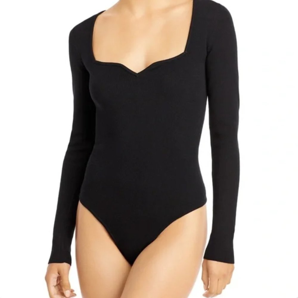 AQUA x Scout City Black Sweetheart Neck Bodysuit M